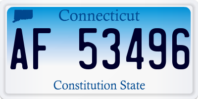CT license plate AF53496