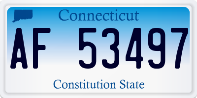 CT license plate AF53497
