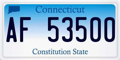 CT license plate AF53500