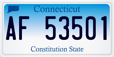 CT license plate AF53501