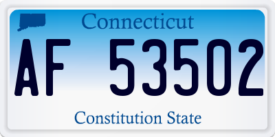 CT license plate AF53502