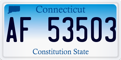 CT license plate AF53503