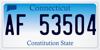 CT license plate AF53504