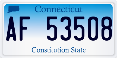 CT license plate AF53508