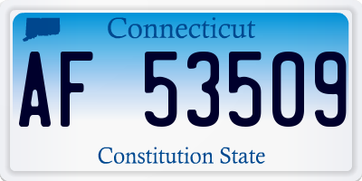 CT license plate AF53509