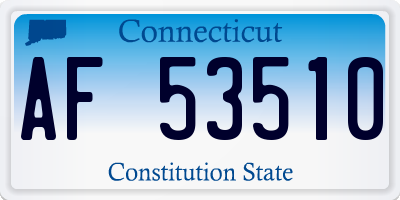 CT license plate AF53510