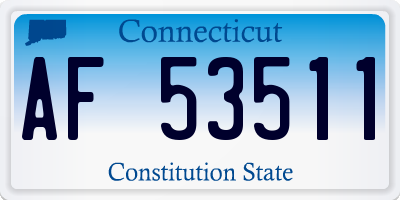 CT license plate AF53511