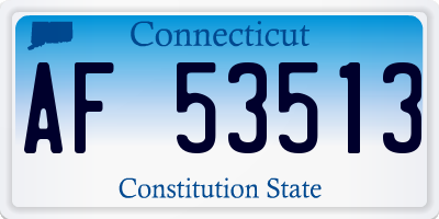 CT license plate AF53513