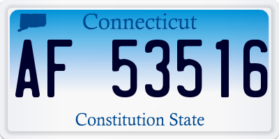 CT license plate AF53516