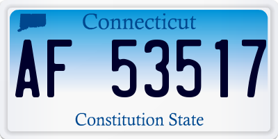 CT license plate AF53517