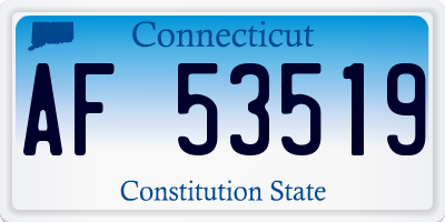 CT license plate AF53519