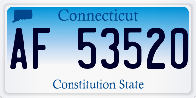 CT license plate AF53520