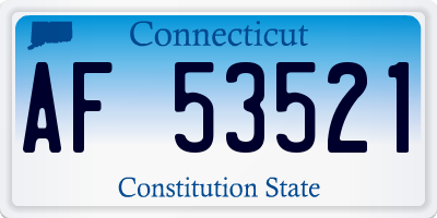 CT license plate AF53521
