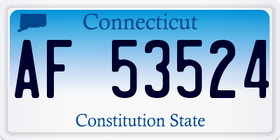 CT license plate AF53524