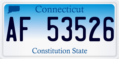 CT license plate AF53526
