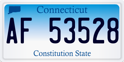 CT license plate AF53528