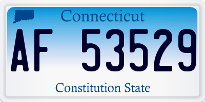 CT license plate AF53529