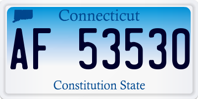 CT license plate AF53530
