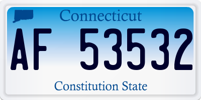 CT license plate AF53532
