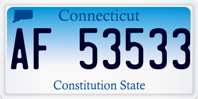 CT license plate AF53533