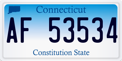 CT license plate AF53534
