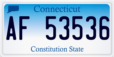 CT license plate AF53536