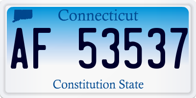 CT license plate AF53537