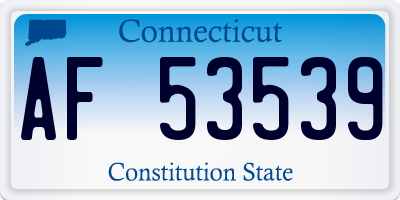 CT license plate AF53539