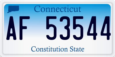 CT license plate AF53544