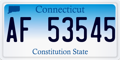 CT license plate AF53545