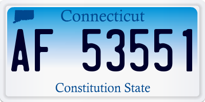 CT license plate AF53551