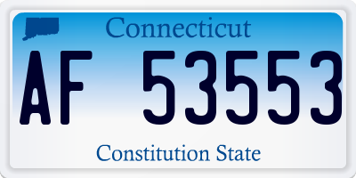 CT license plate AF53553