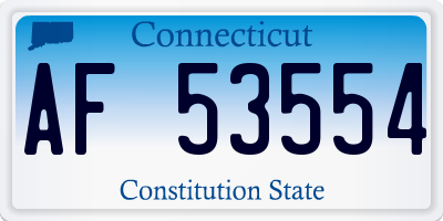 CT license plate AF53554