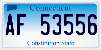 CT license plate AF53556