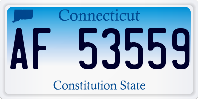 CT license plate AF53559