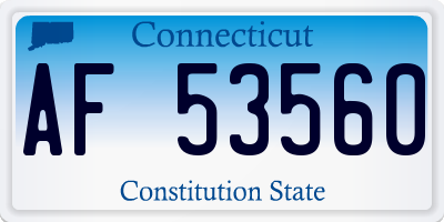 CT license plate AF53560