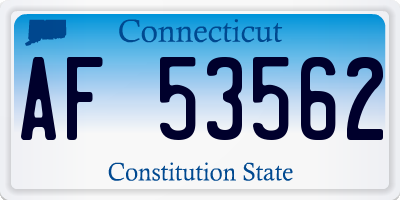 CT license plate AF53562