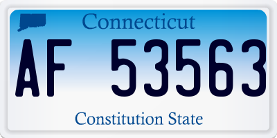 CT license plate AF53563