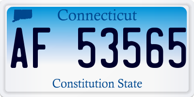 CT license plate AF53565