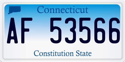 CT license plate AF53566