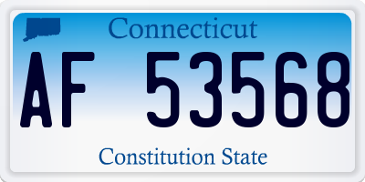 CT license plate AF53568
