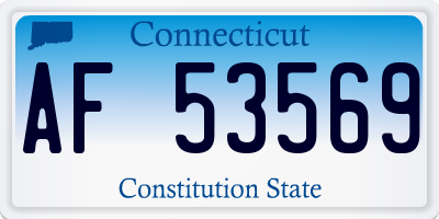 CT license plate AF53569