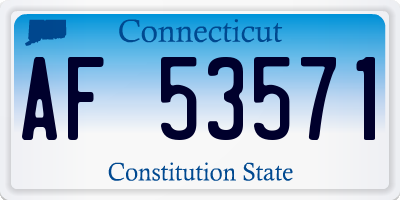 CT license plate AF53571