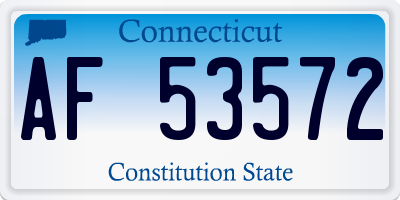 CT license plate AF53572