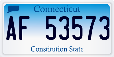 CT license plate AF53573