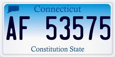 CT license plate AF53575