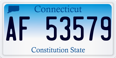 CT license plate AF53579