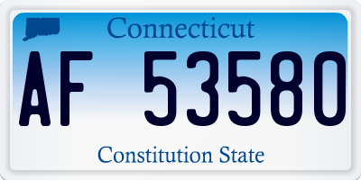 CT license plate AF53580