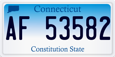CT license plate AF53582