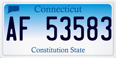 CT license plate AF53583